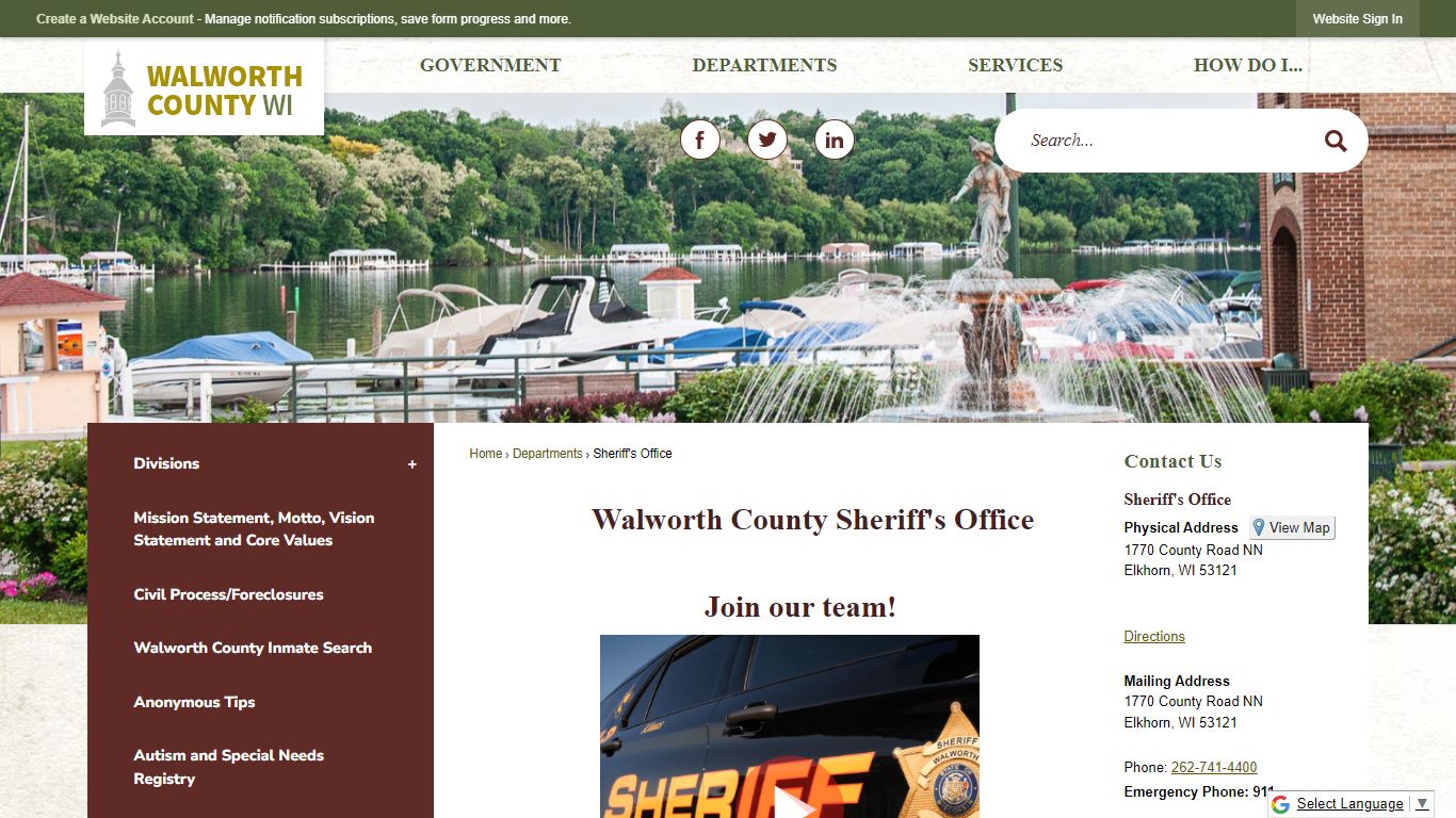 Walworth County Sheriff's Office | Walworth County, WI